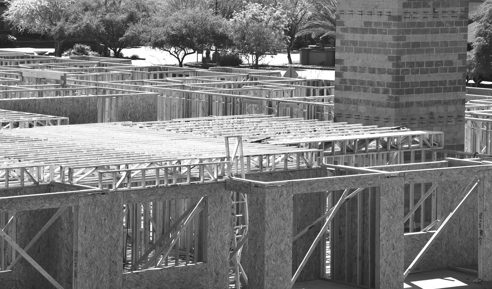 Residential structural construction during a custom home project